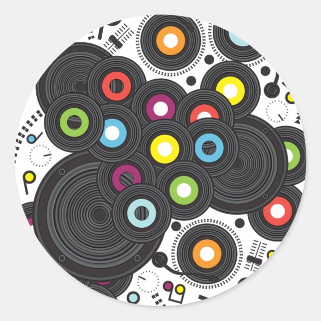 20th-Century Music Classic Round Sticker (Front)