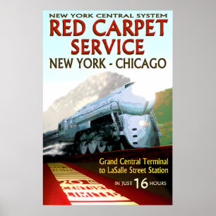 20th Century New York Central RED CARPET New Retro Poster