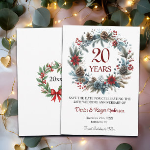 20th China Wedding Anniversary Winter Save The Date