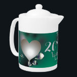 20th Emerald Porcelain Wedding Anniversary 1 Photo<br><div class="desc">For a fun vintage font with my emerald and porcelain graphics teapot on your 20th wedding anniversary that will blend in nicely with your home decor. I'm available for any customization you wish,  just message me and I'll get right back to you!</div>