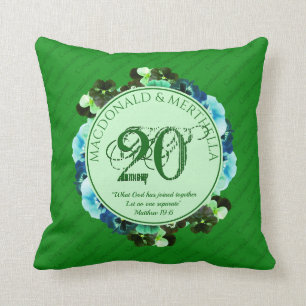 20th EMERALD Wedding Anniversary   Christian Throw Pillow