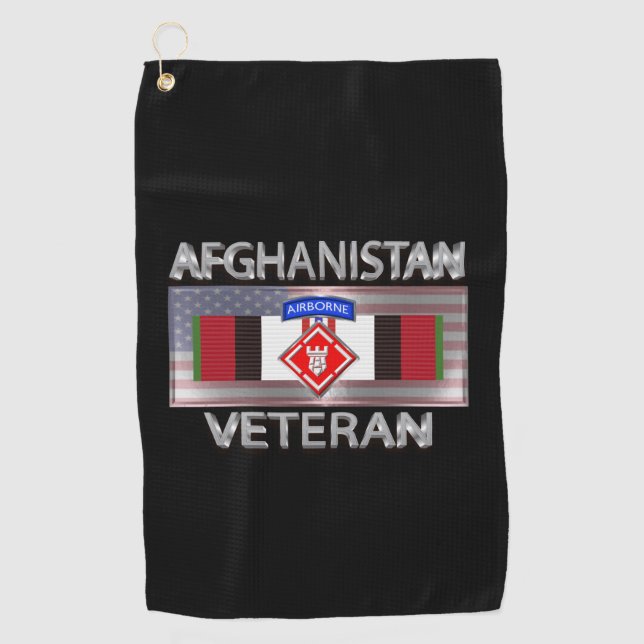 20th Engineer Brigade Afghanistan Veteran Golf Towel (Front)