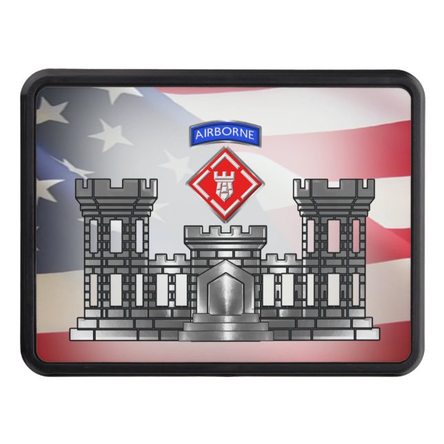 20th Engineer Brigade-Airborne "Castle"   Trailer Hitch Cover (Front)