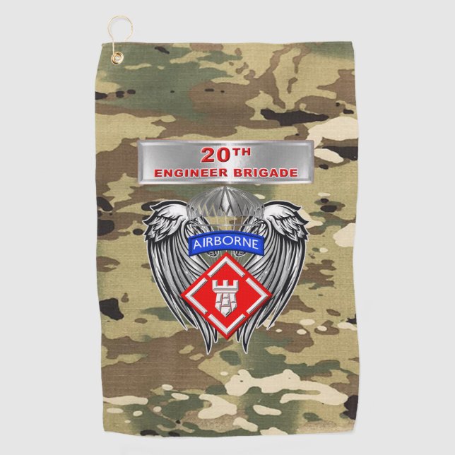 20th Engineer Brigade Airborne Golf Towel (Front)