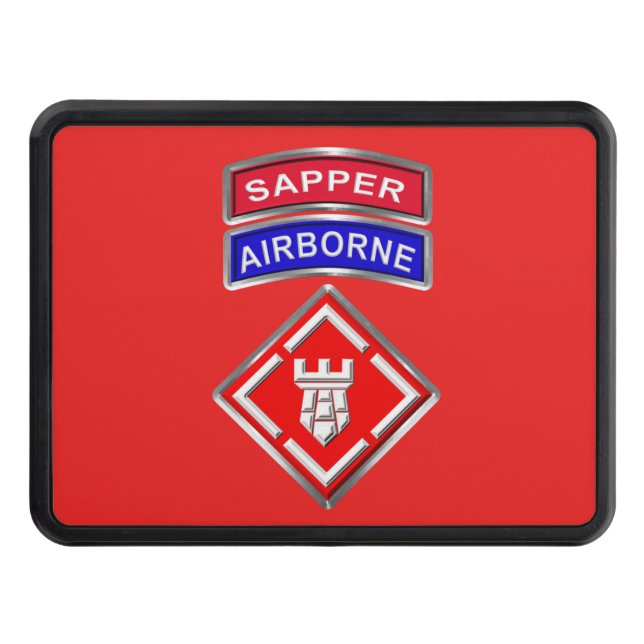 20th Engineer Brigade-Airborne Sapper  Trailer Hitch Cover (Front)