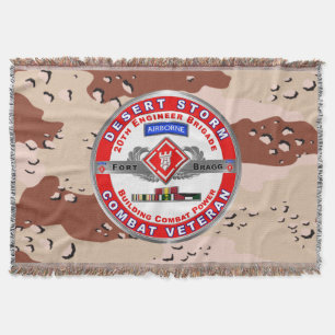 20th Engineer Brigade Desert Storm Veteran Throw Blanket