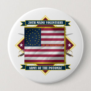 20th Maine 4 Inch Round Button
