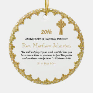 20th Ordination Anniversary Personalized Scripture Ceramic Ornament
