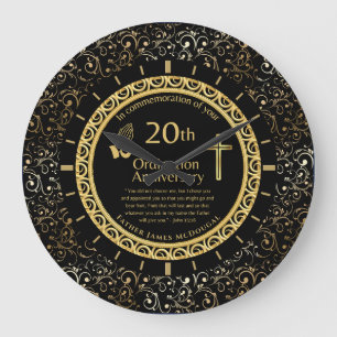 20TH Ordination Anniversary Priest PERSONALIZED  Large Clock
