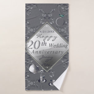 20th Platinum Emerald Anniversary Bath Towel Set