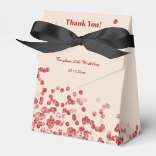 20th Ruby Red Glitter Champagne Birthday Favor Box
