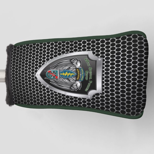 20th Special Forces Group (Airborne) Shield Golf Head Cover (Front)