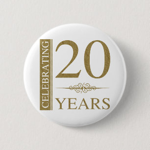 20th Wedding Anniversary 2 Inch Round Button