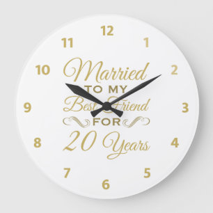 20th Wedding Anniversary Best Friend Large Clock