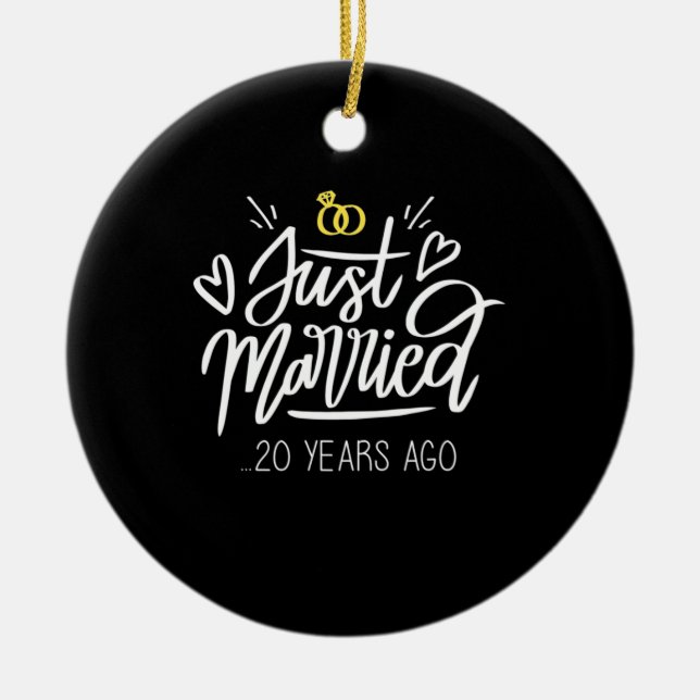 20th Wedding Anniversary Ceramic Ornament (Front)