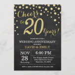 20th Wedding Anniversary Chalkboard Black and Gold Invitation<br><div class="desc">20th Wedding Anniversary Chalkboard Black and Gold Invitation. twentieth Wedding Anniversary. Chalkboard Black and Gold Glitter Diamond Background. Gold Confetti. Adult Birthday. Woman or Man Male Birthday Party. For further customization,  please click the "Customize it" button and use our design tool to modify this template.</div>