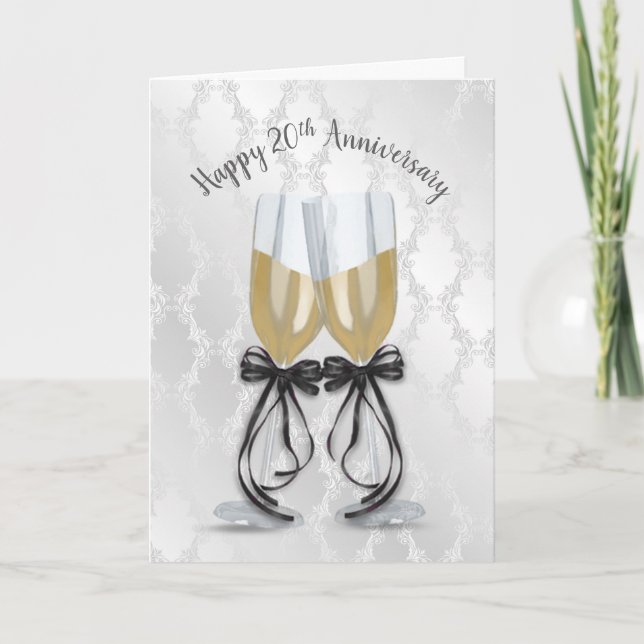 20th Wedding Anniversary Champagne Toast   Card (Front)