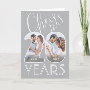20th Wedding Anniversary Cheers to 20 Years Photo Card