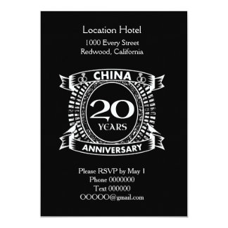  20 Year Wedding Anniversary Invitations  Announcements  