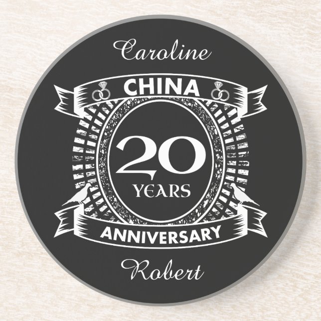 20TH wedding anniversary china Coaster (Front)