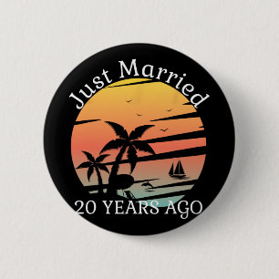 20th Wedding Anniversary Cruise Just Married 20 Ye 2 Inch Round Button