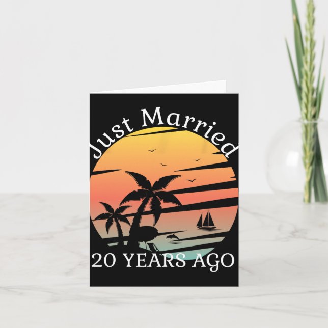 20th Wedding Anniversary Cruise Just Married 20 Ye Card (Front)