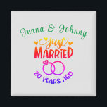 20th Wedding Anniversary Custom Names Magnet<br><div class="desc">Commemorate your twentieth wedding anniversary with this custom magnet. Personalize the names in green text to your own or the couple who is celebrating this milestone. Great idea for a party favour too!</div>