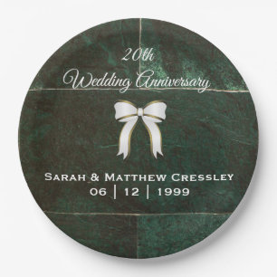20th Wedding Anniversary Emerald Green Plates