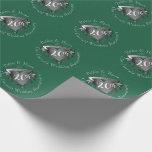 20th Wedding Anniversary Emerald w Heart Emblem Wrapping Paper<br><div class="desc">There's something satisfying in having an emblem that marks your milestones and my heart emblem is made all the more complete with your names,  date and special anniversary event in medallion typography.</div>