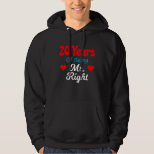20th Wedding Anniversary for Men Him Mr Right Husb Hoodie