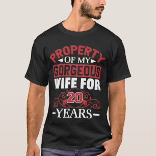 20th Wedding Anniversary Gift for Husband 20 Years T-Shirt