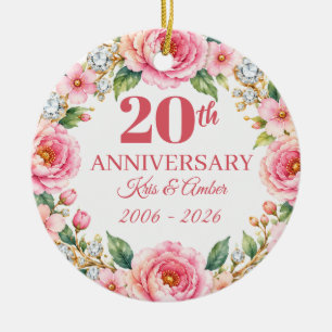 20th Wedding Anniversary Gift   Ornament