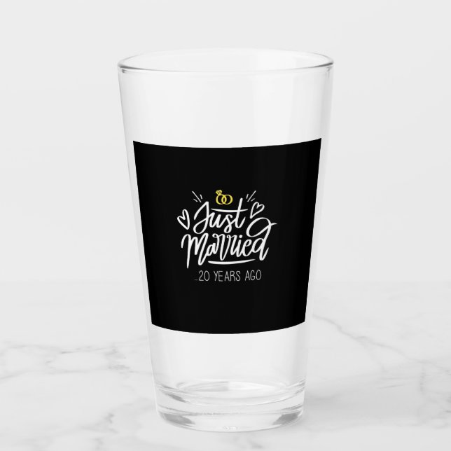 20th Wedding Anniversary Glass (Front)
