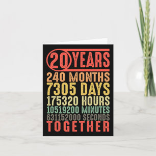 20th Wedding Anniversary Him Her Matching Couples  Card