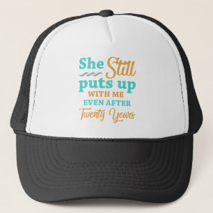 20th Wedding Anniversary Humour For Men Trucker Hat