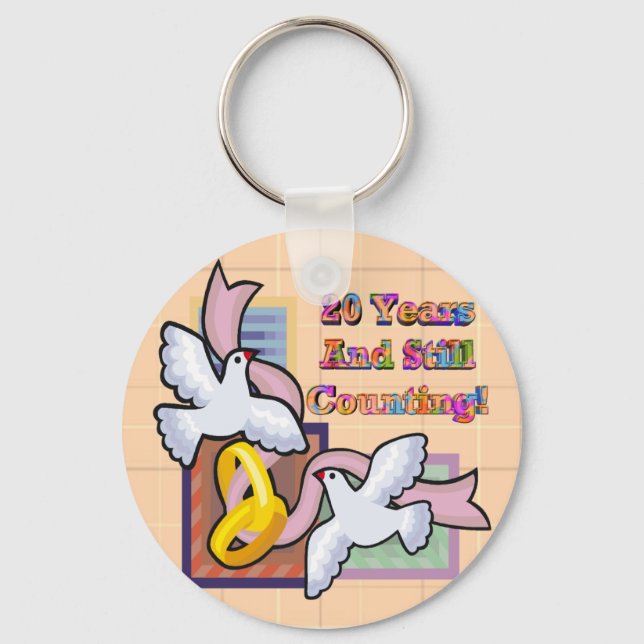 20th Wedding Anniversary Keychain (Front)