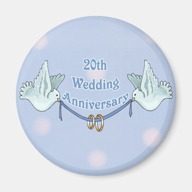 20th Wedding Anniversary Magnet (Front)