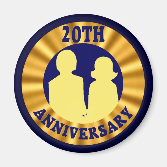20th Wedding Anniversary Magnet (Front)