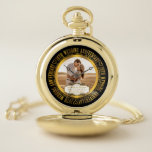 20th Wedding Anniversary Photo Keepsake Pocket Watch<br><div class="desc">The Twentieth Wedding Anniversary is a milestone in any relationship that deserves to be celebrated and what better way than with a keepsake featuring the words "20th Wedding Anniversary" in the round and space in centre for you to personalize with your photo, names and wedding and anniversary dates. Created by...</div>