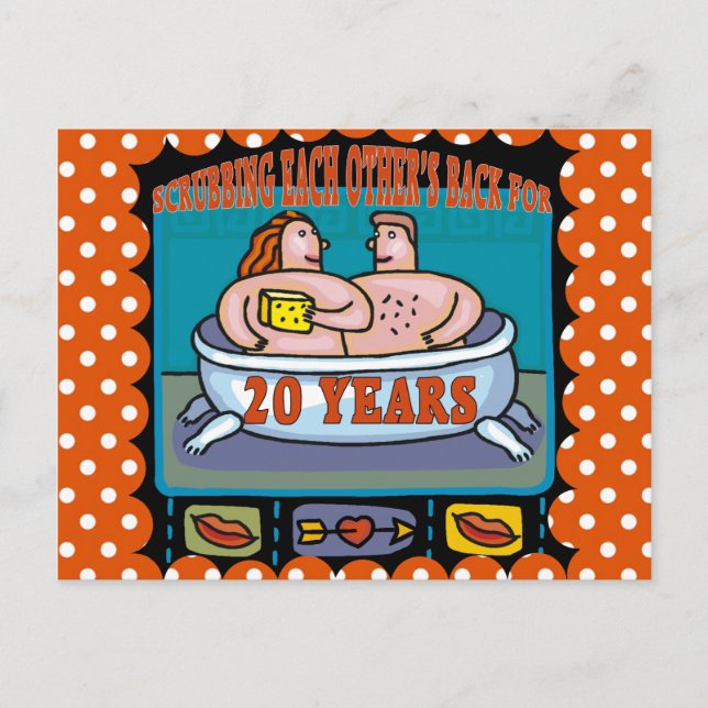 20th Wedding Anniversary Postcard (Front)