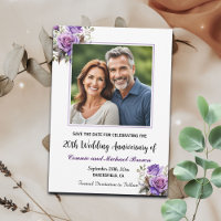 20th Wedding Anniversary Purple Roses Photo