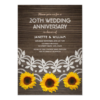 20th Wedding  Anniversary  Invitations  Announcements  