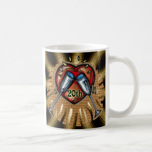 20th wedding anniversary square coffee mug