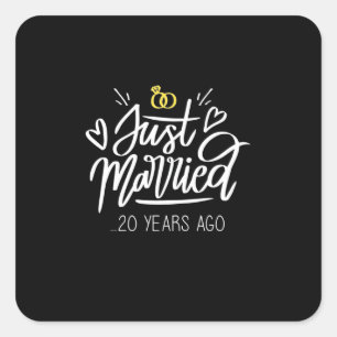 20th Wedding Anniversary Square Sticker