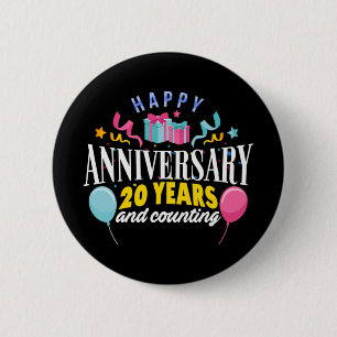 20th Wedding Anniversary T-shirt For Couples 20 Ye 2 Inch Round Button