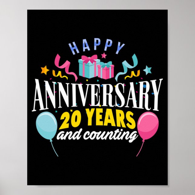 20th Wedding Anniversary T-shirt For Couples 20 Ye Poster (Front)