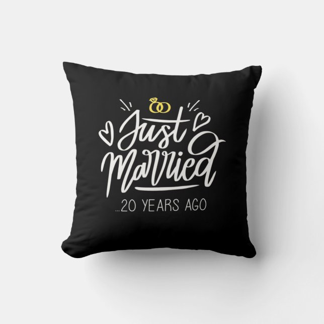 20th Wedding Anniversary Throw Pillow (Front)