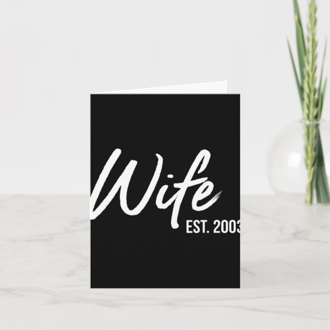 20th Wedding Anniversary Wife Est 2003 T-shirt.png Card (Front)