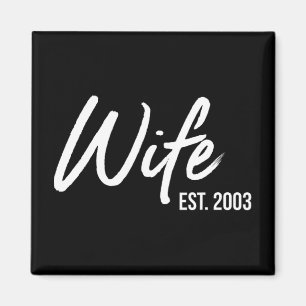 20th Wedding Anniversary Wife Est 2003 T-shirt.png Magnet