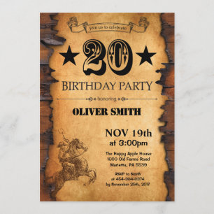20th Western Birthday Invitation